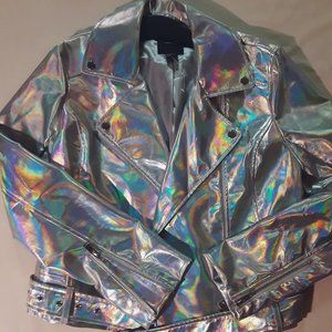 Forever 21 Holographic Faux Leather Jacket